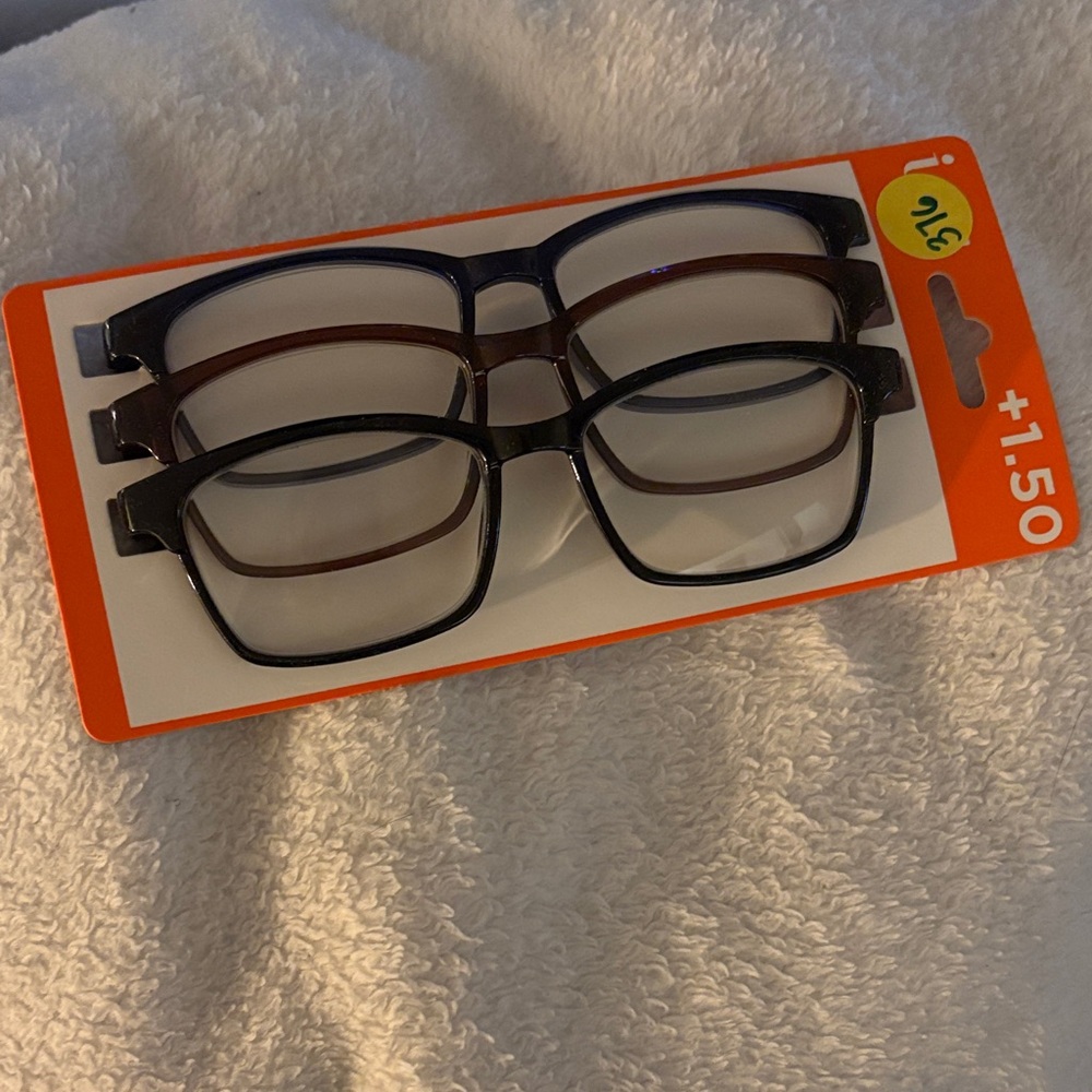 Classic Black and Brown Reading Glasses Set +1.50 - 3 pack!